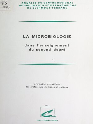 cover image of La microbiologie dans l'enseignement du second degré